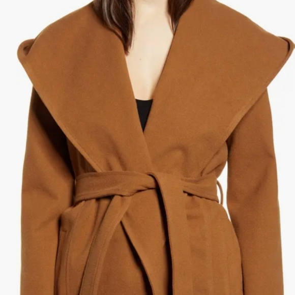 The Ultimate Jack by BB Dakota "Take Cover" Hooded Wrap Coat | Classic Camel Lg - Picture 9 of 10